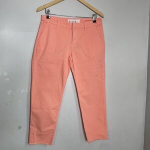 Frank & Eileen Wicklow Cotton Chino‎ Italian Twill Coral Capri Pants Size 8